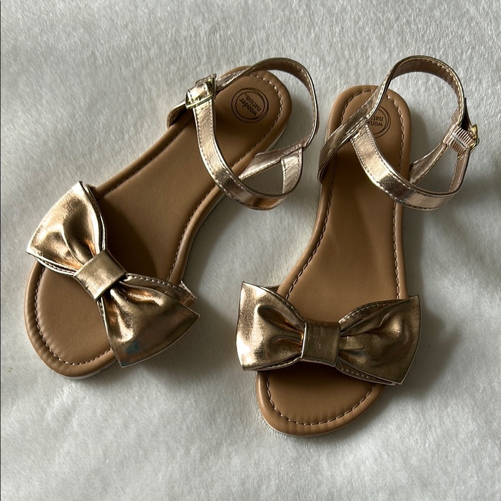 Gold Bow Sandals